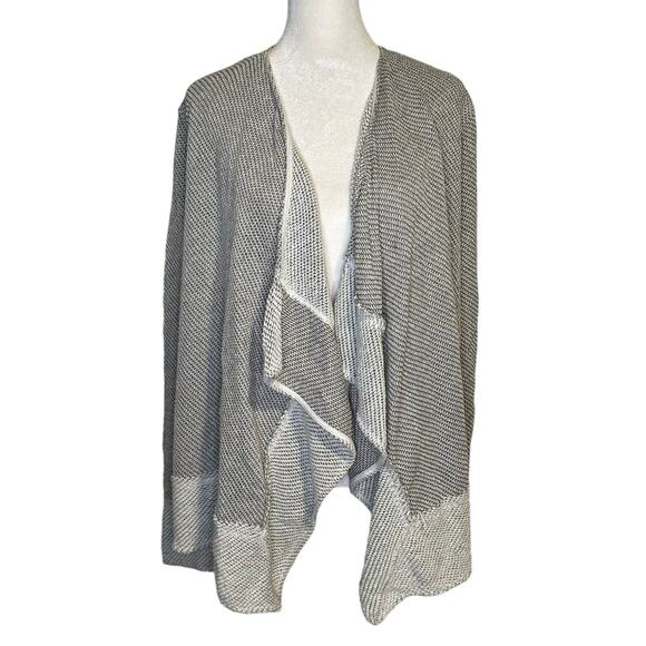 Calypso St. Barth gray & white knit open front cardigan size S - Picture 1 of 11
